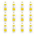 16-pack of clear plastic bottles with golden-yellow extra virgin olive oil infused with black truffle