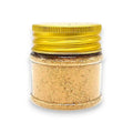 Jar of morchella esculenta morel powder with a gold lid for culinary use