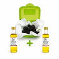 Truffle Dog Training Triple Kit with vacuum-packed fresh black truffle material and white and black truffle-flavoured olive oils